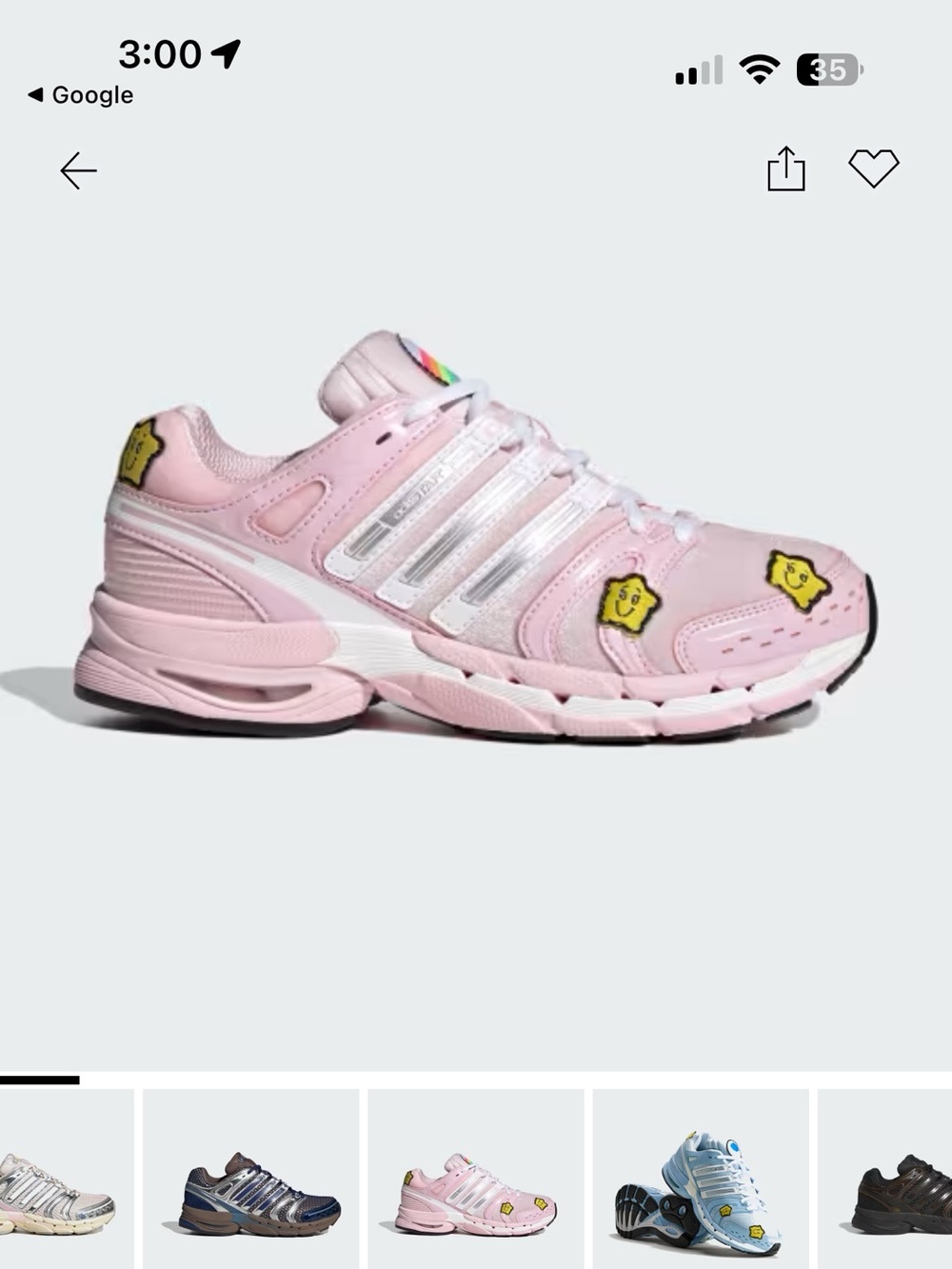 adidas Kids Care Bears Adistar Control 5 Sneakers - Pink with Yellow Details